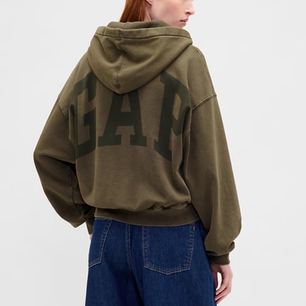 NEW GAP Vintagesoft Crop Logo Hoodie - Picture 3 of 3